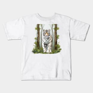 White Tiger From India Kids T-Shirt